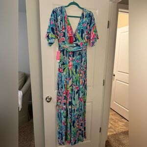 Lilly Pulitzer Parigi Maxi Dress - Pop Up Jungle Hoppin Print